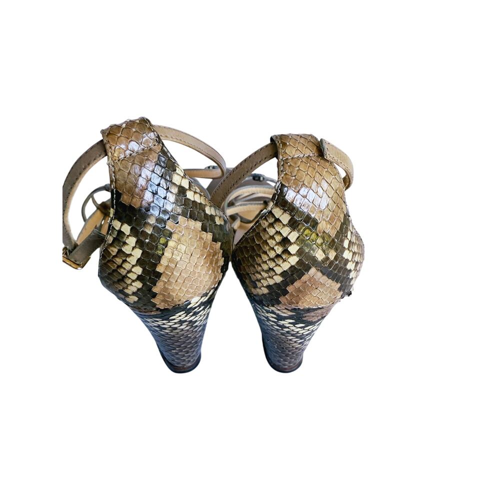 Alexandre Birman Python Strappy Wedge Heel Size 1… - image 5